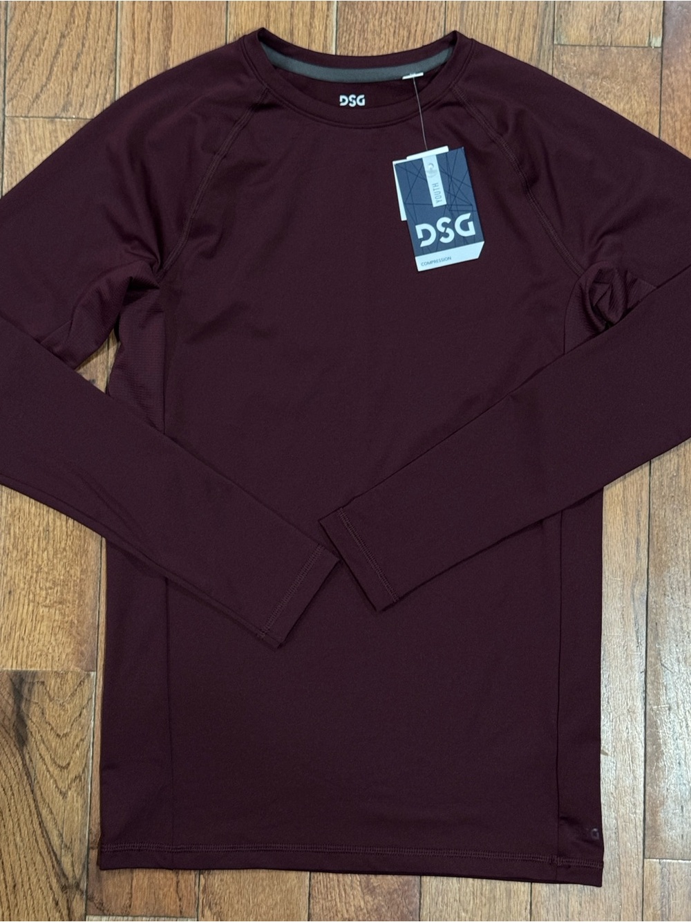 DSG - Youth XL - Long Sleeve Athletic Top - Maroon - New